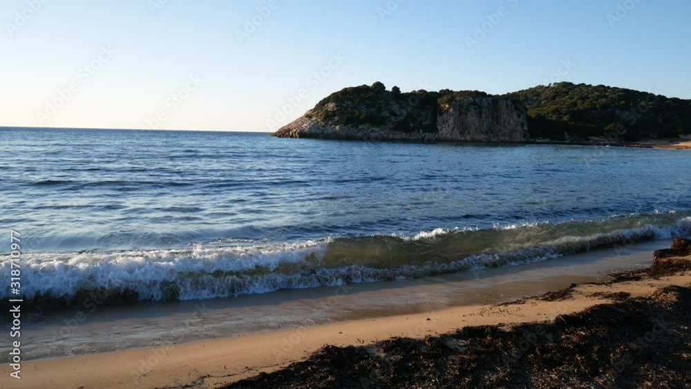 beautiful panorama of Ntivari (Golden Sand), Golden beach Gialova, Navarino Bay, Messenia, Peloponnese, Greece beautiful panorama of Ntivari (Golden Sand), Golden beach Gialova, Navarino Bay, Messenia, Peloponnese, Greece