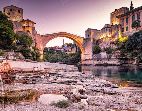 Famous Mostar Bridge in the...