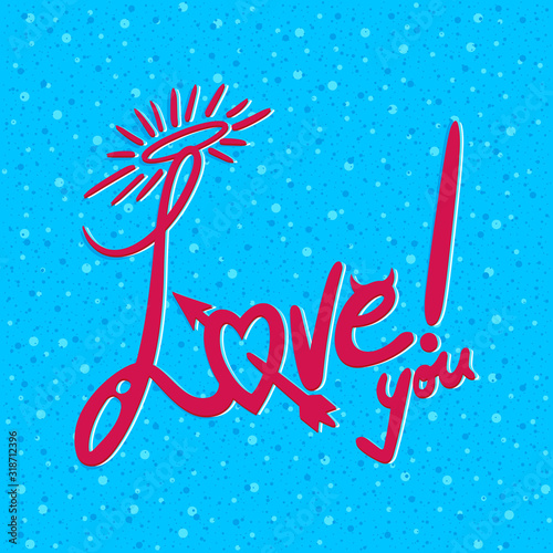 i Love you - Hand Drawn Pink Valentine's Calligraphy Icon