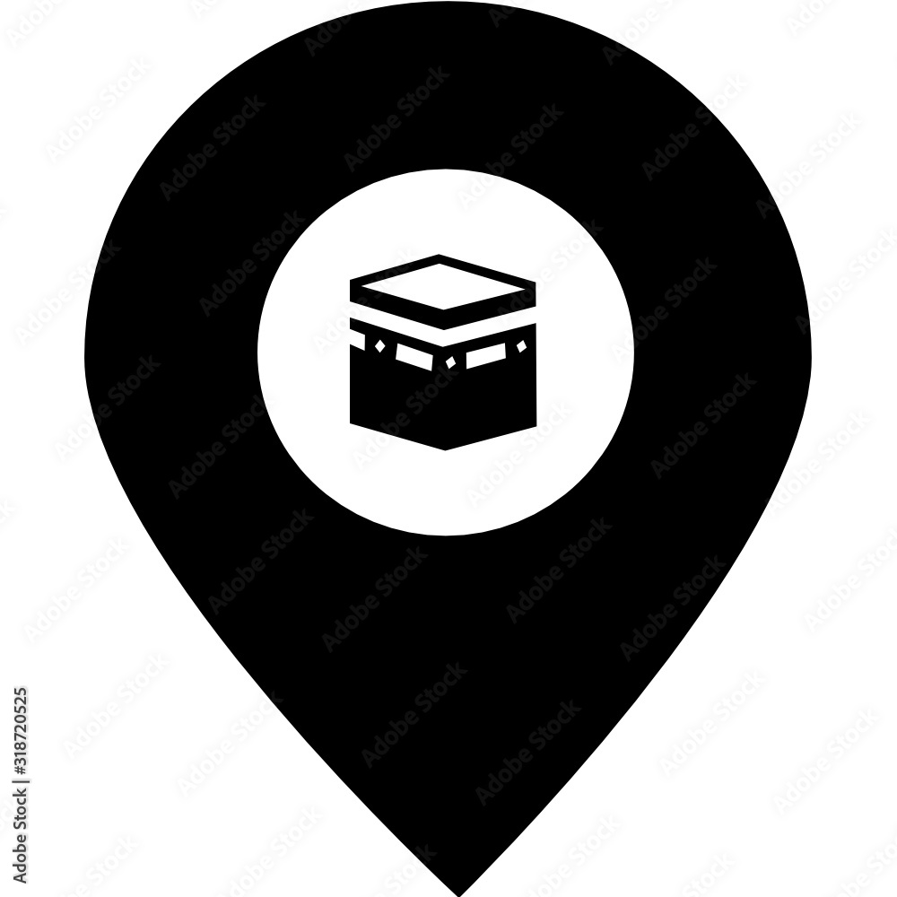 Qibla muslim prayer direction. Kaaba direction. Mecca. Saudi Arabia