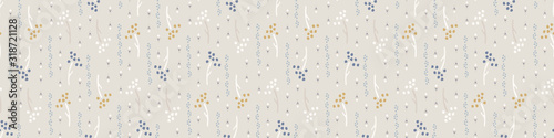 Grey french linen vector broken wave stripe border texture seamless pattern. Brush stroke grunge abstract banner background. Country farmhouse style textile. Irregular distressed wavy striped trim
