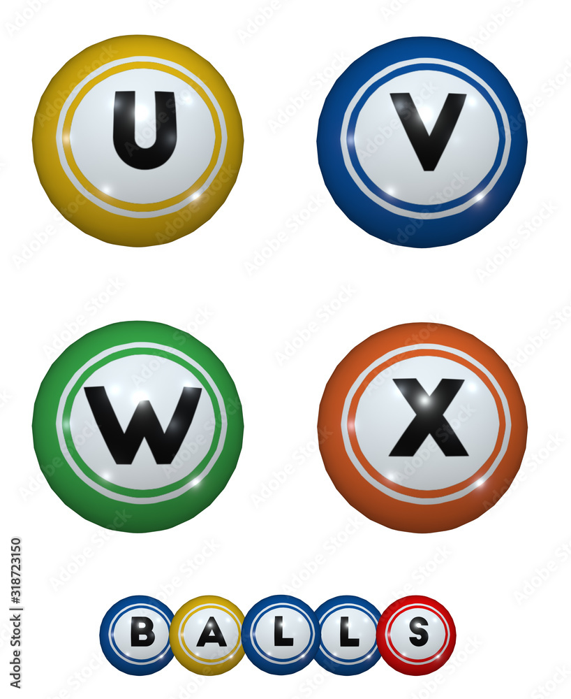 Bingo Balls Alphabet - 3D illustration Bingo Balls Alphabet - 3D illustration