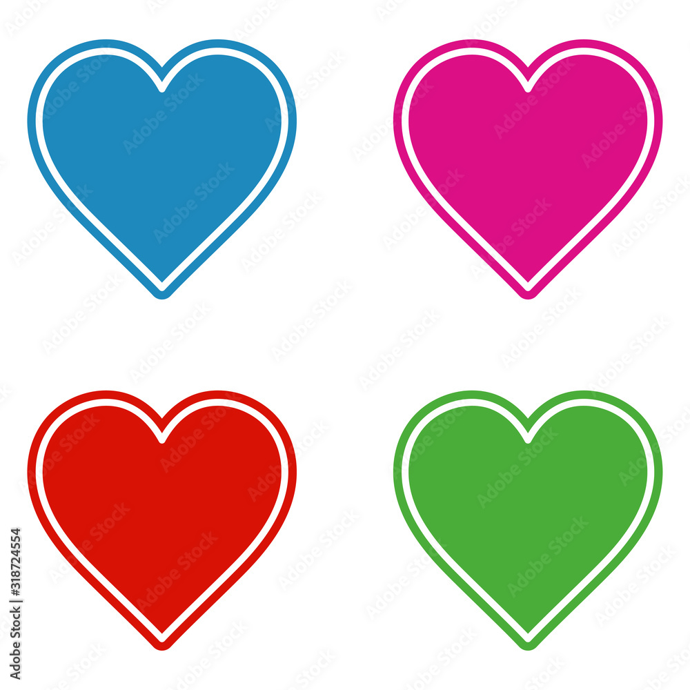 Heart love icon color eps 10 . Valentine's day