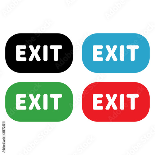 Exit Sign Vector Logo Template Illustration Design. Vector EPS 10.