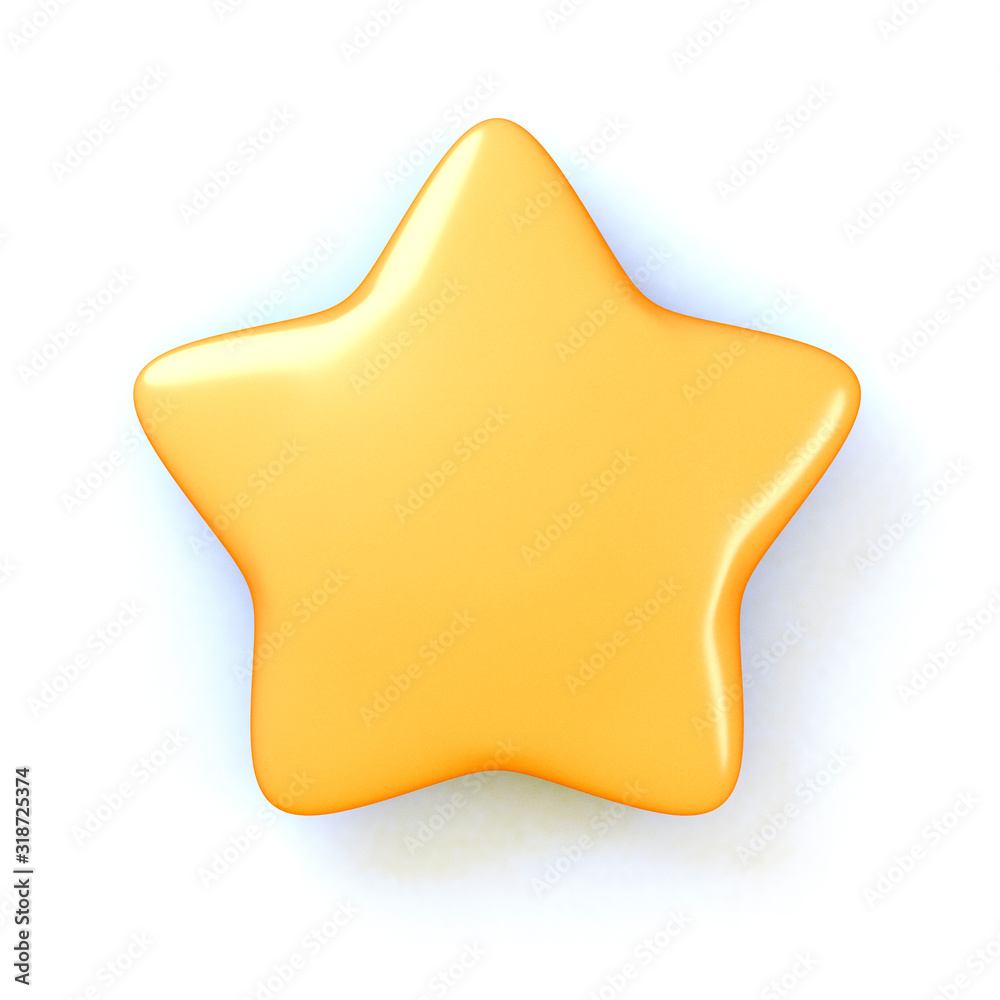 Cartoon Star Isolated, 3D Rendering. Cartoon Star Isolated, 3D Rendering.