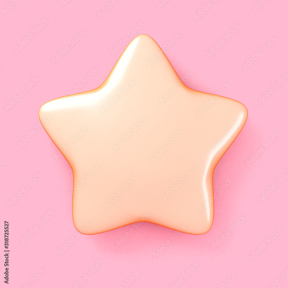 Cartoon Star Isolated, 3D Rendering. Cartoon Star Isolated, 3D Rendering.