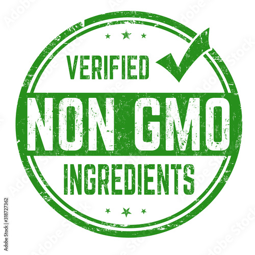 Non GMO ingredients sign or stamp