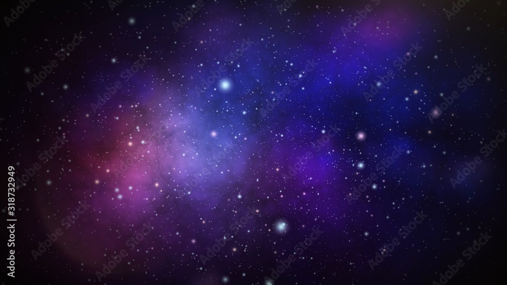 Fototapeta premium space with stars 3d illustration