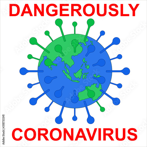Coronavirus 2019-ncov outbreak of a new strain of influenza threatening the development of a pandemic. Vector illustration