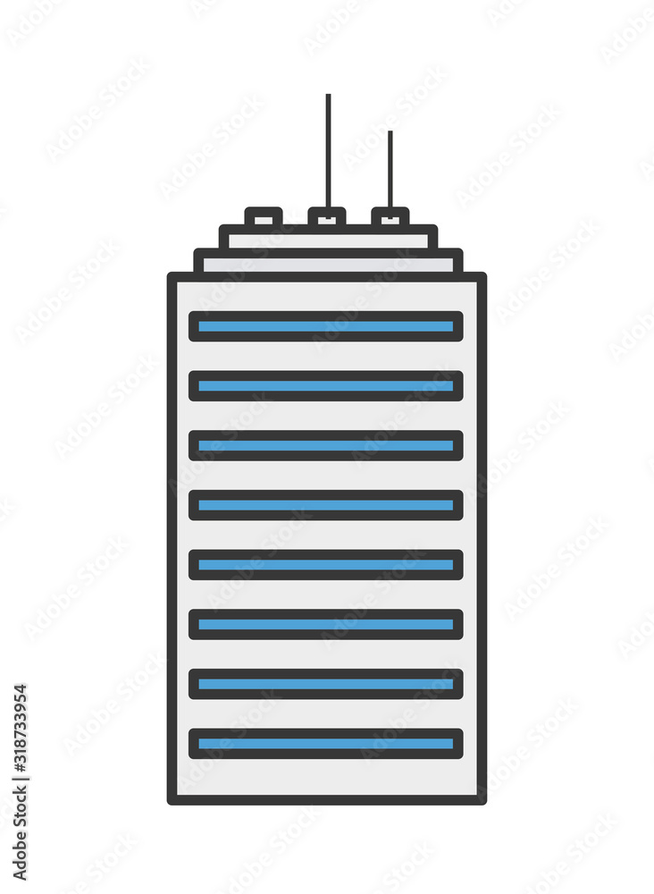 urban building tower antenna roof icon