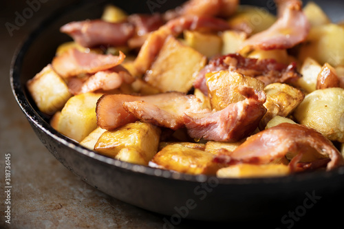 rustic bacon potato hash breakfast