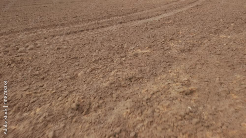 Aerial survey of land, farm field. Dirt. Aerial survey of land, farm field. Dirt.