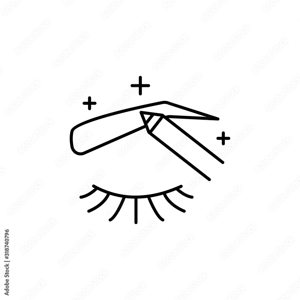 Eyebrow, eye, pencil icon. Simple line, outline vector makeup icons for ui and ux, website or mobile application Eyebrow, eye, pencil icon. Simple line, outline vector makeup icons for ui and ux, website or mobile application