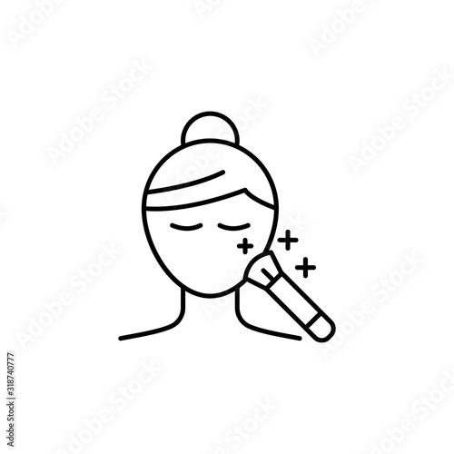 Woman, face, brush icon. Simple line, outline vector makeup icons for ui and ux, website or mobile application