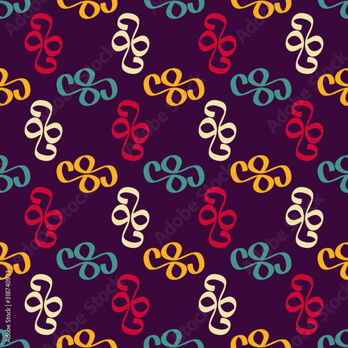 Seamless pattern with colorful geometric ornament.