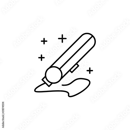 Iron, hair icon. Simple line, outline vector makeup icons for ui and ux, website or mobile application