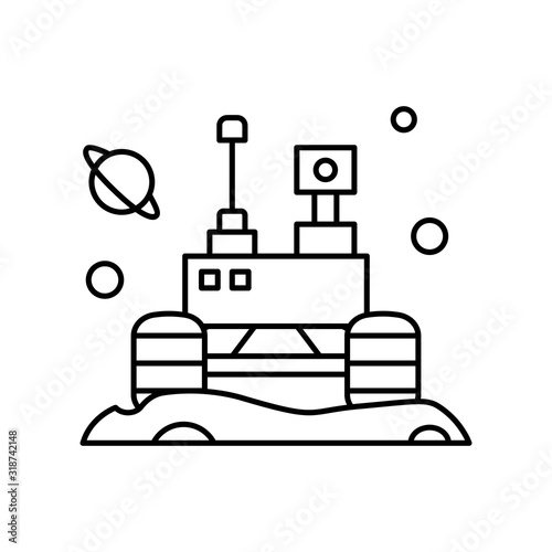Space colony vehicle icon. Simple line, outline vector elements of interplanetary colonization icons for ui and ux, website or mobile application