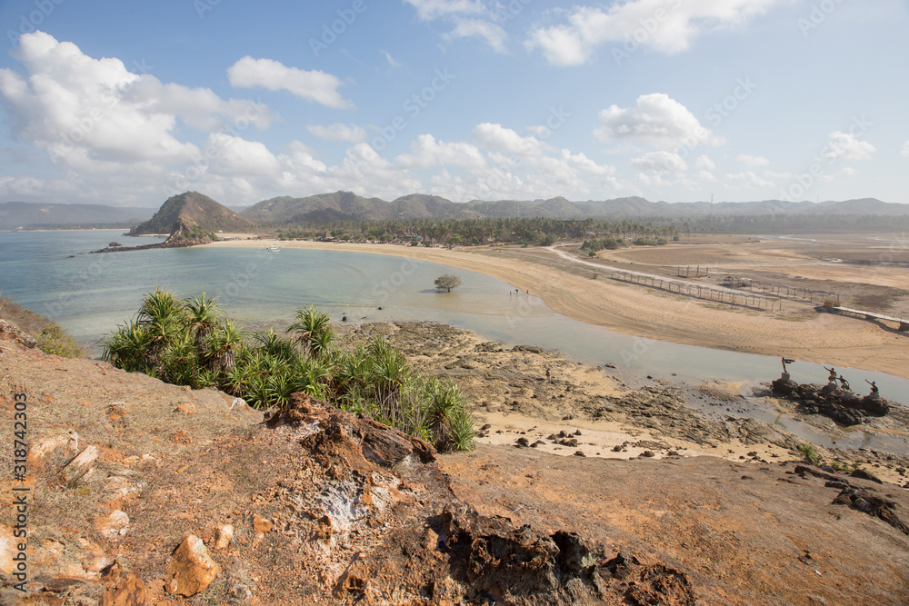 Scenic view of amazing tropical beach. Nature composition and vibrant colors.