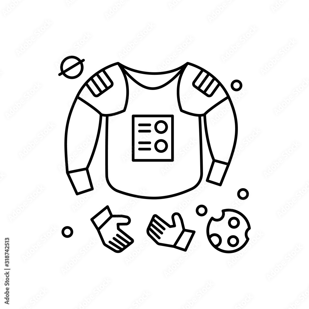 Life support, cosmonaut uniform icon. Simple line, outline vector elements of interplanetary colonization icons for ui and ux, website or mobile application Life support, cosmonaut uniform icon. Simple line, outline vector elements of interplanetary colonization icons for ui and ux, website or mobile application