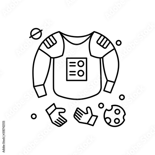 Life support, cosmonaut uniform icon. Simple line, outline vector elements of interplanetary colonization icons for ui and ux, website or mobile application