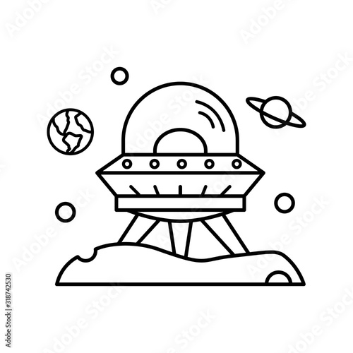 Space transportation, spaceship icon. Simple line, outline vector elements of interplanetary colonization icons for ui and ux, website or mobile application