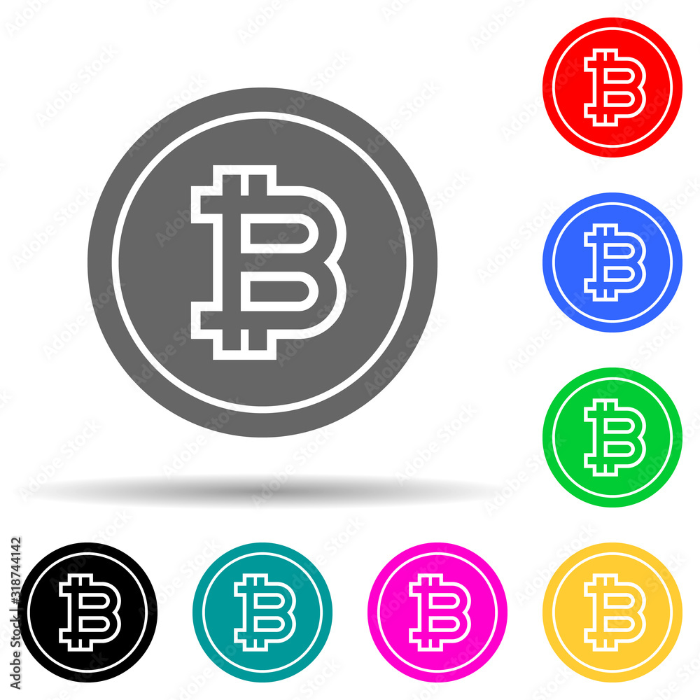 bitcoin multi color style icon. Simple glyph, flat vector of crypto icons for ui and ux, website or mobile application bitcoin multi color style icon. Simple glyph, flat vector of crypto icons for ui and ux, website or mobile application
