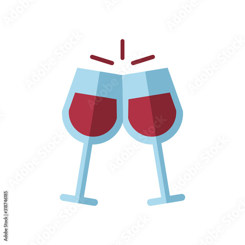 wine cups glasses toast icon