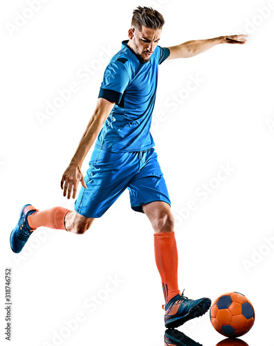 young soccer player man isolated white background standing © snaptitude
