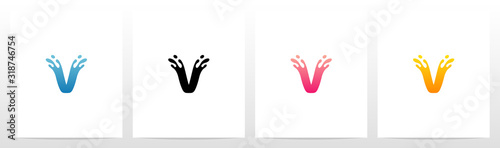 Water Splash On Letter Logo Design V