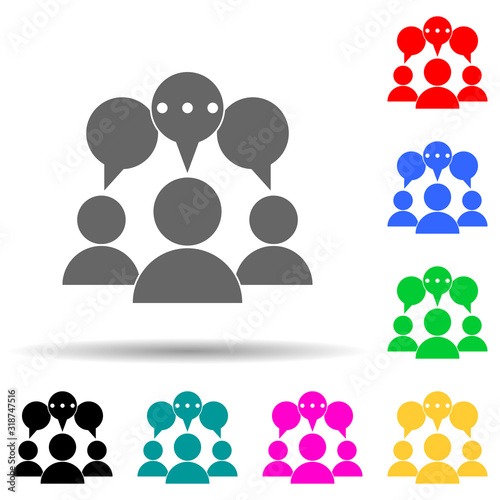 focus group multi color style icon. Simple glyph, flat vector of digital marketing, promotion icons for ui and ux, website or mobile application