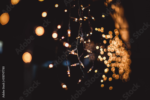 Close-Up Of Illuminated Christmas Tree
