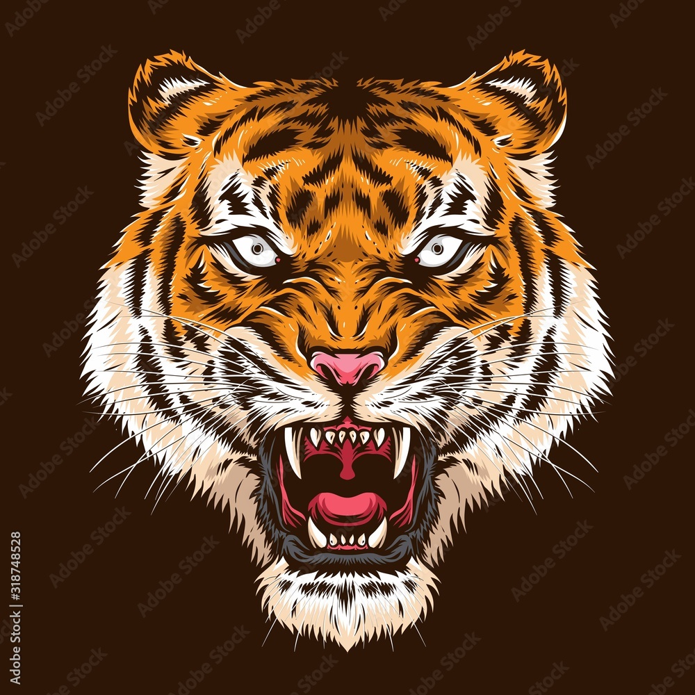 angry tiger head vector logo angry tiger head vector logo