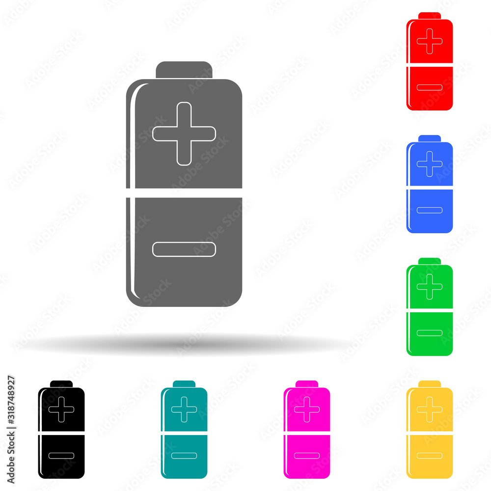 battery multi color style icon. Simple glyph, flat vector of ecology icons for ui and ux, website or mobile application battery multi color style icon. Simple glyph, flat vector of ecology icons for ui and ux, website or mobile application
