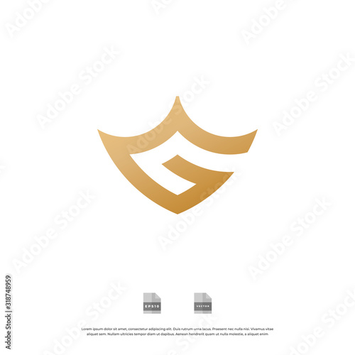 Letter G with crown logo design, Vector EPS 10