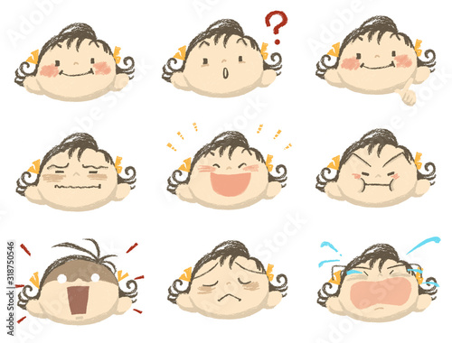女の子の顔・感情表現