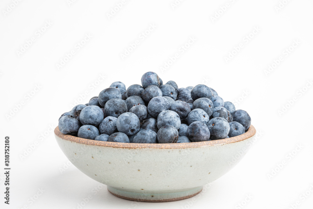 Fresh Blueberries In Glazed Bowl Fresh Blueberries In Glazed Bowl