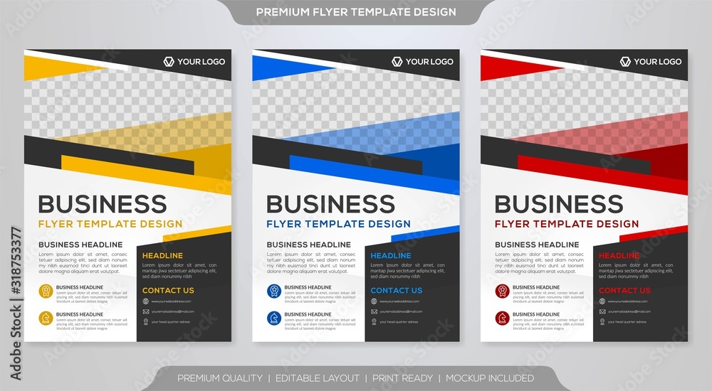 set of business flyer template with minimalist style and modern concept use for business promotion kit and business brochure