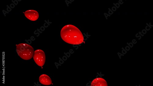 Flying Balloons / Alpha Channel / Looped Video