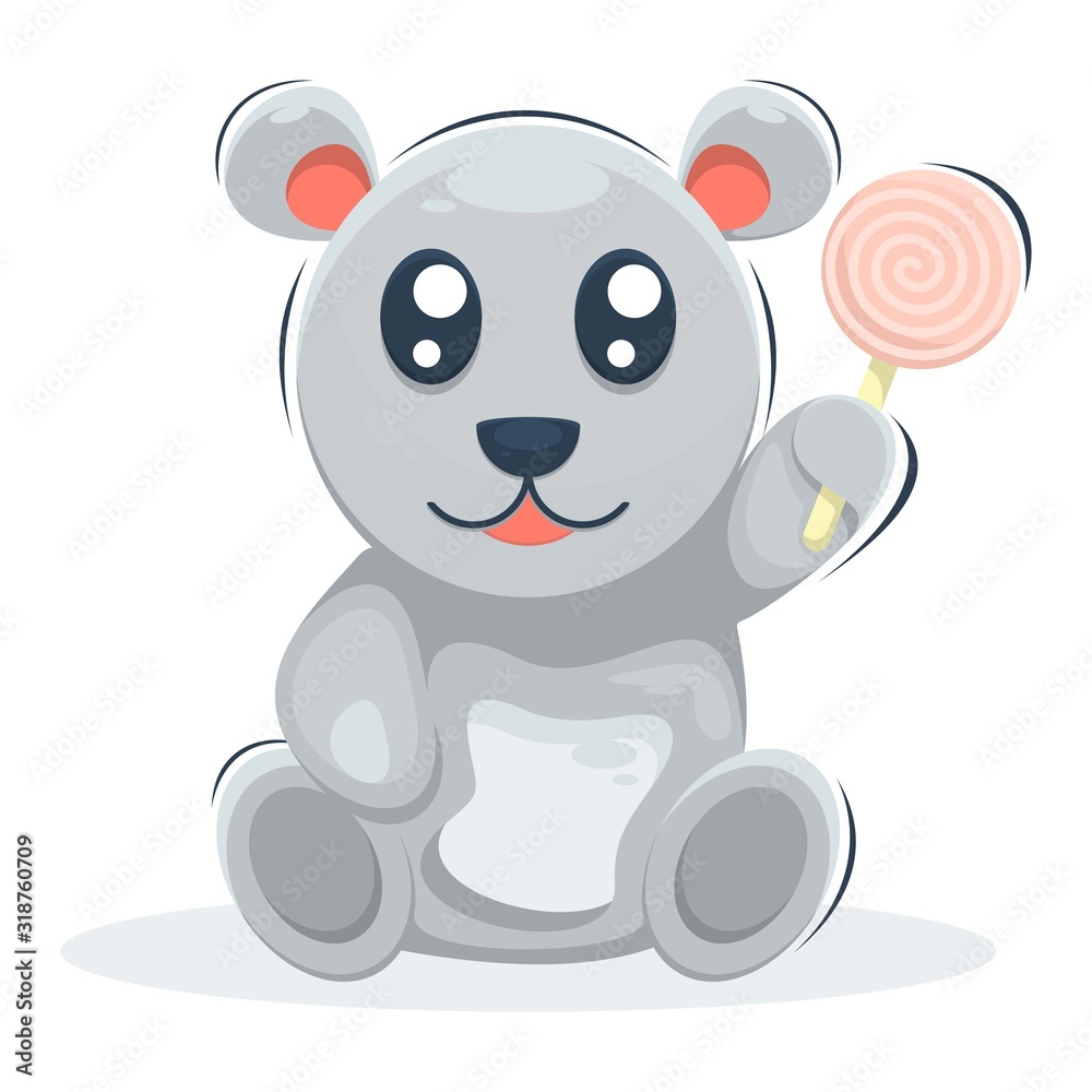 CUTE BEAR WITH CANDY MASCOT CARTOON VECTOR CUTE BEAR WITH CANDY MASCOT CARTOON VECTOR