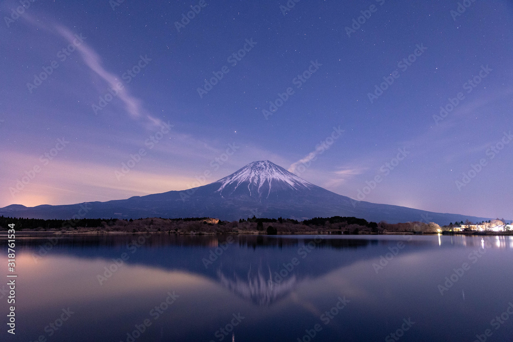田貫湖からの逆さ富士と星空