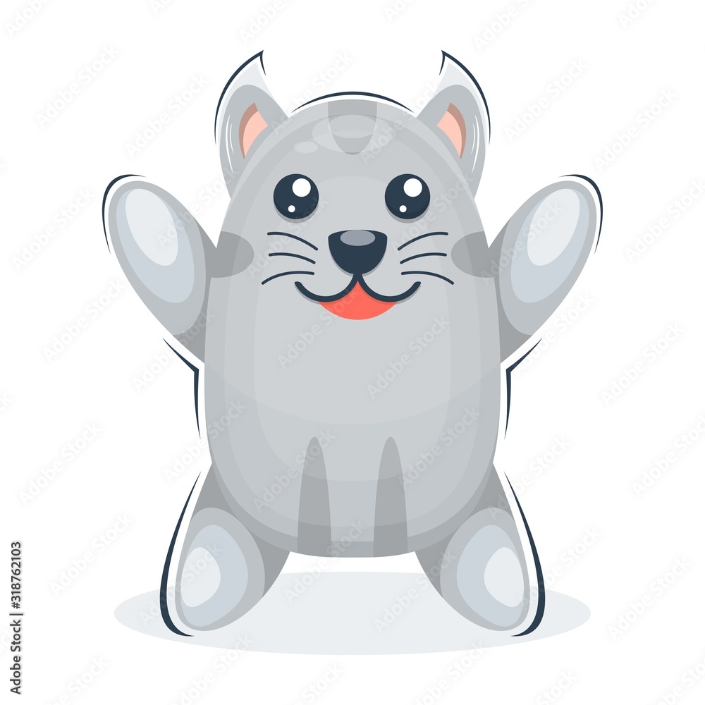 Fototapeta premium CUTE CAT ANIMAL CARTOON DESIGN VECTOR