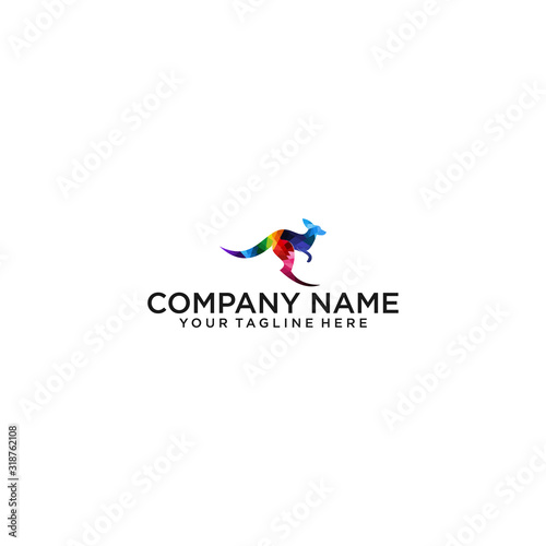 Australian Business Logo, colorful kangaroo logo designs template