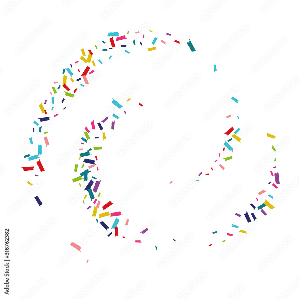 Fototapeta premium Rainbow Carnaval Rain Wallpaper. Confetti Banner.