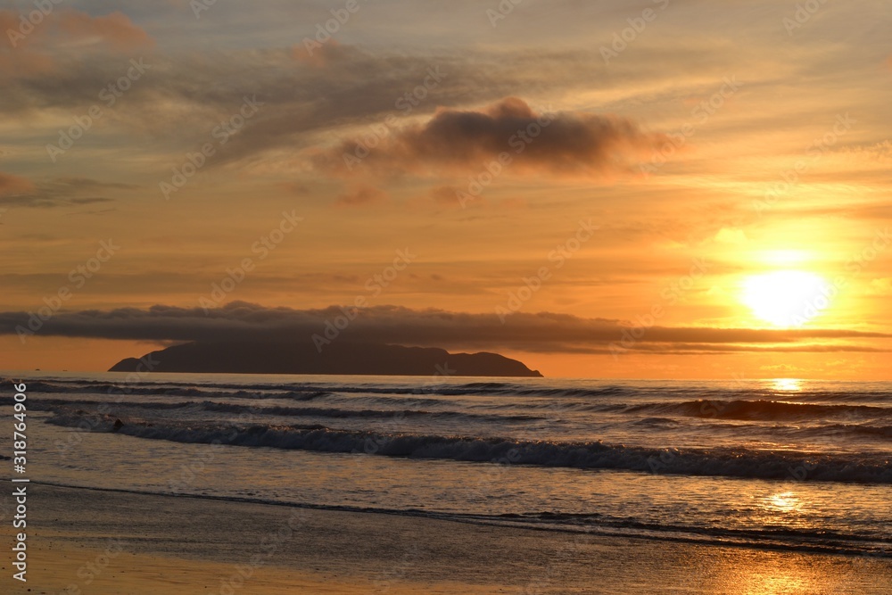 Naklejka premium Summer Vacation View. Tropical Sea, Beach With Summer Time.