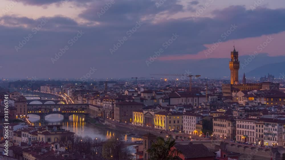 Florence Italy, City Sunset Timelapse Video Florence Italy, City Sunset Timelapse Video