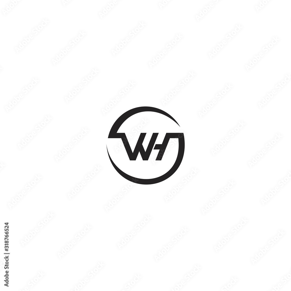 WH W H Circle initial logo design template WH W H Circle initial logo design template