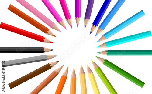 colorful crayons background	
