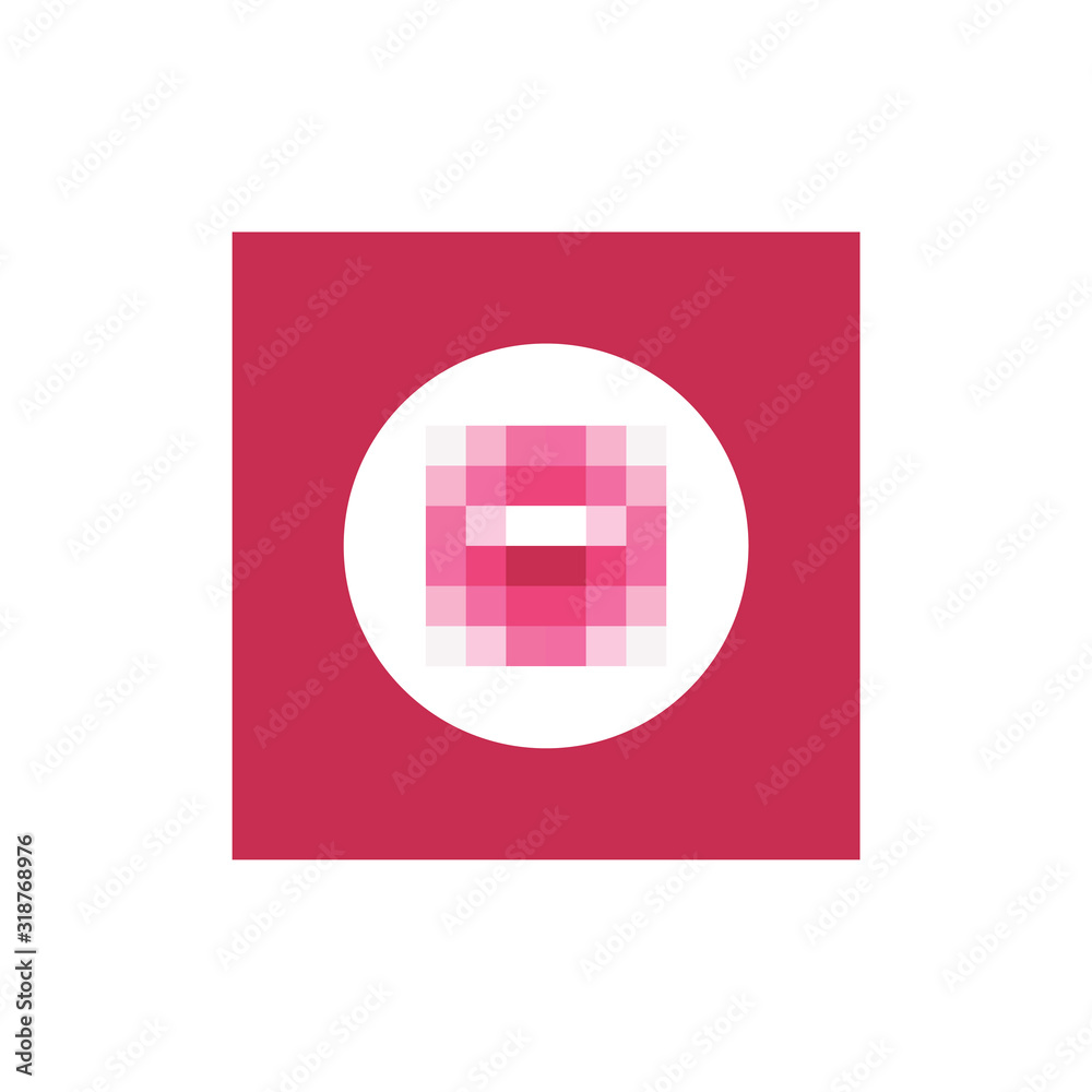 Fototapeta premium pixel art of ninja head