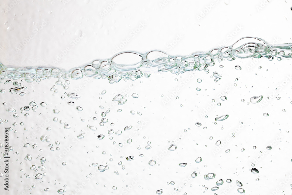 Closeup bubbles underwater on white background. Closeup bubbles underwater on white background.