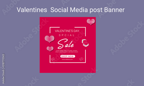  Editable Valentine's Day Social Media Post Template Design. Food Social Media Post Design fro Valentine's Day. Social Media Banner For Digital marketing.